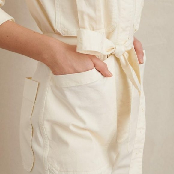 Alex Mill Expedition Twill Jumpsuit OATMILK, Extra Small - Picture 2 of 6
